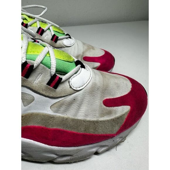 Nike Womens Air Max 270 React Hyper Pink 2020 Lace Up Size 9.5 CJ0619-101 *Notes - Picture 2 of 16